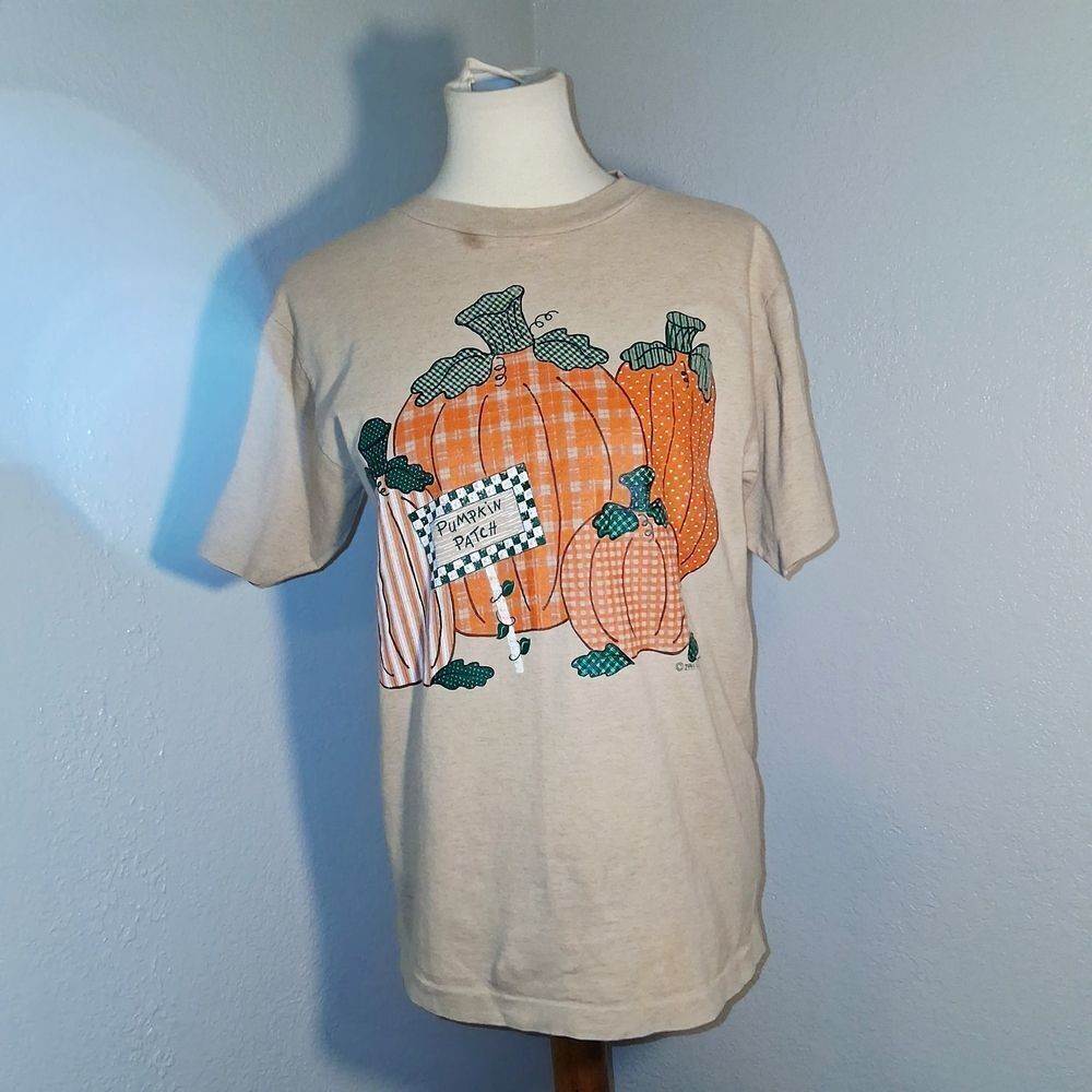 Alore Vtg. Vicky Melhart Pumking Design Graphic Tee Size M